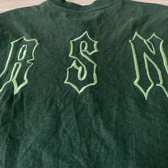 Reason Mens Small T-shirt Green Embroidered Back‎ Cotton Polyester - Picture 5 of 9